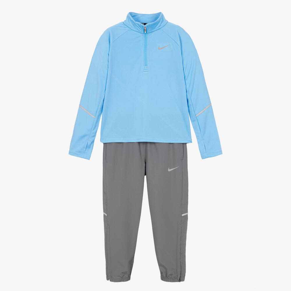 Nike-Boys Blue & Grey Dri-FIT Technology Tracksuit  | Childrensalon