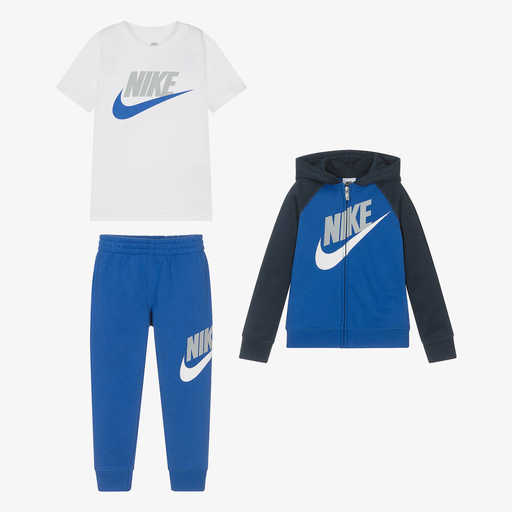 Nike-Boys Blue Swoosh Tracksuit Set | Childrensalon