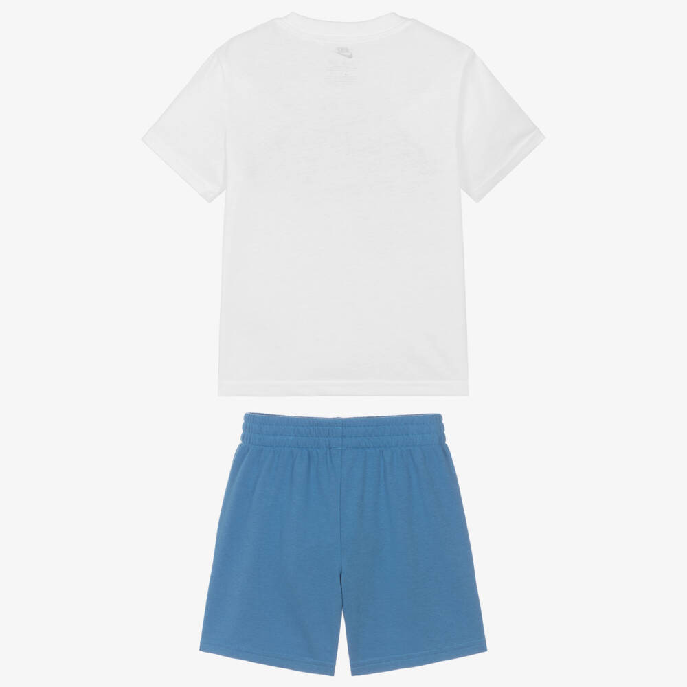 Nike-Boys Blue & White Jersey Shorts Set | Childrensalon