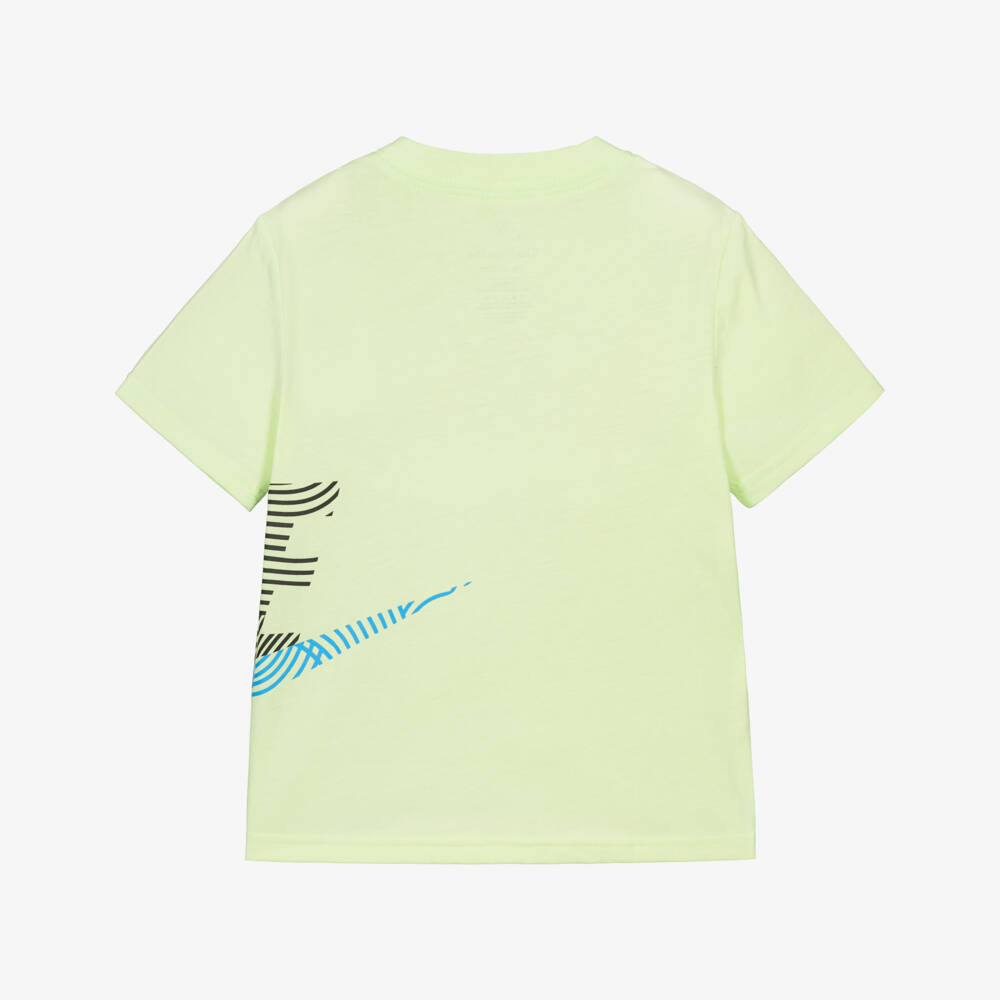 Nike-Boys Bright Green Jersey T-Shirt with Swoosh Logo | Childrensalon