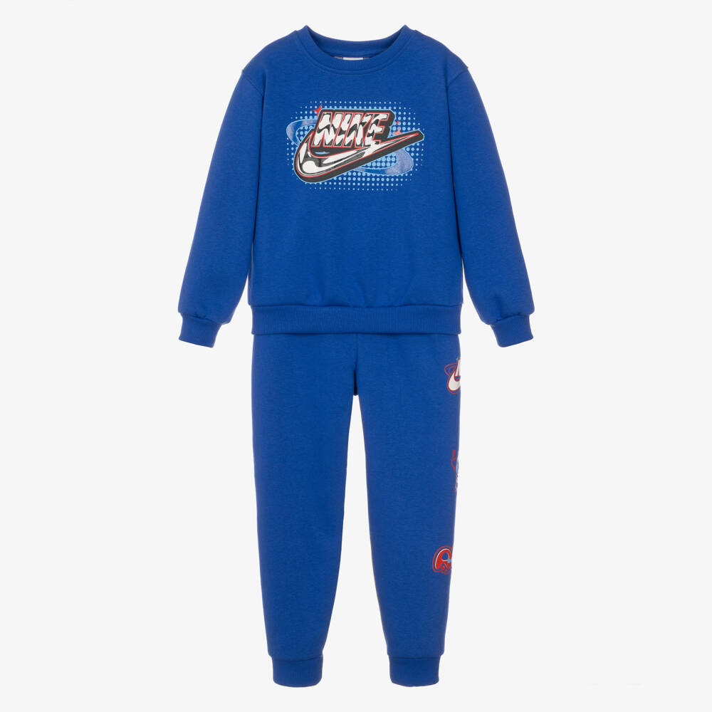 Nike-Boys Cobalt Blue Tracksuit with Graphic Logos | Childrensalon