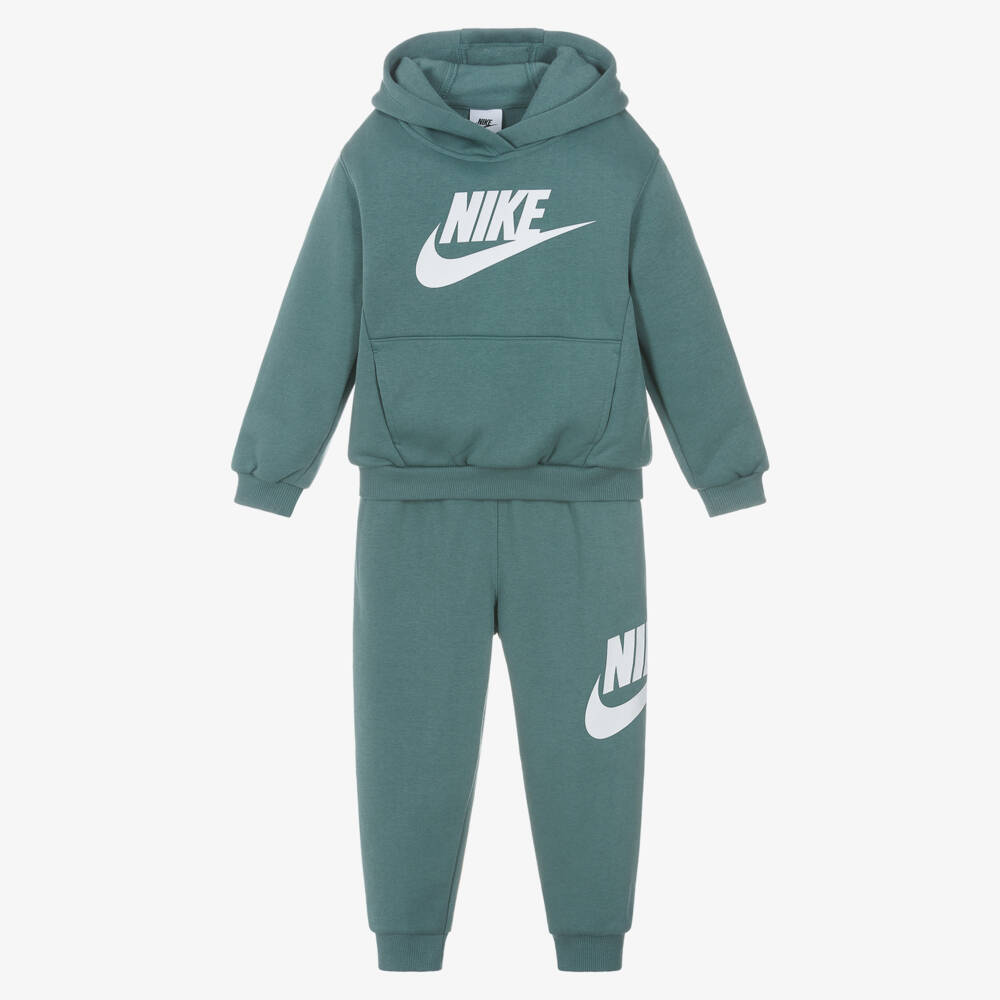 Nike-Boys Green Jersey Tracksuit with Swoosh Logo | Childrensalon