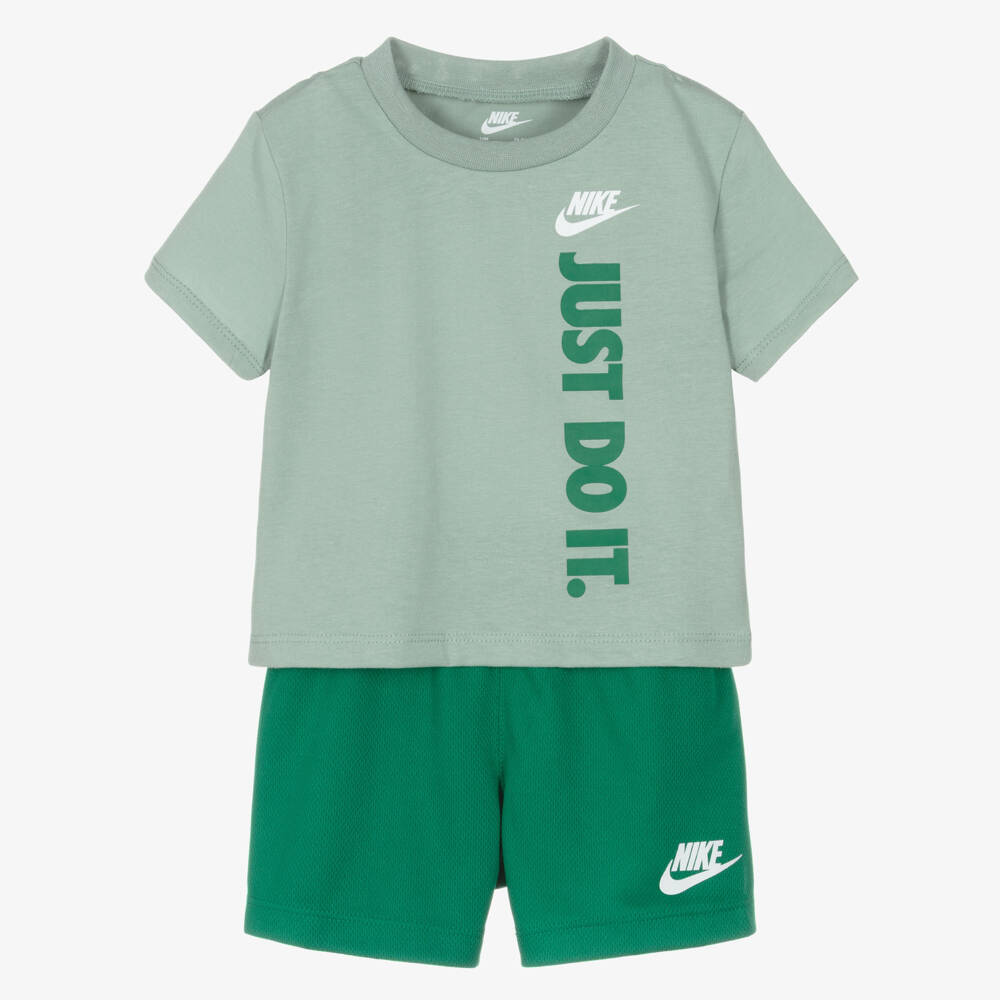 Nike-Boys Green Just Do it Shorts Set | Childrensalon