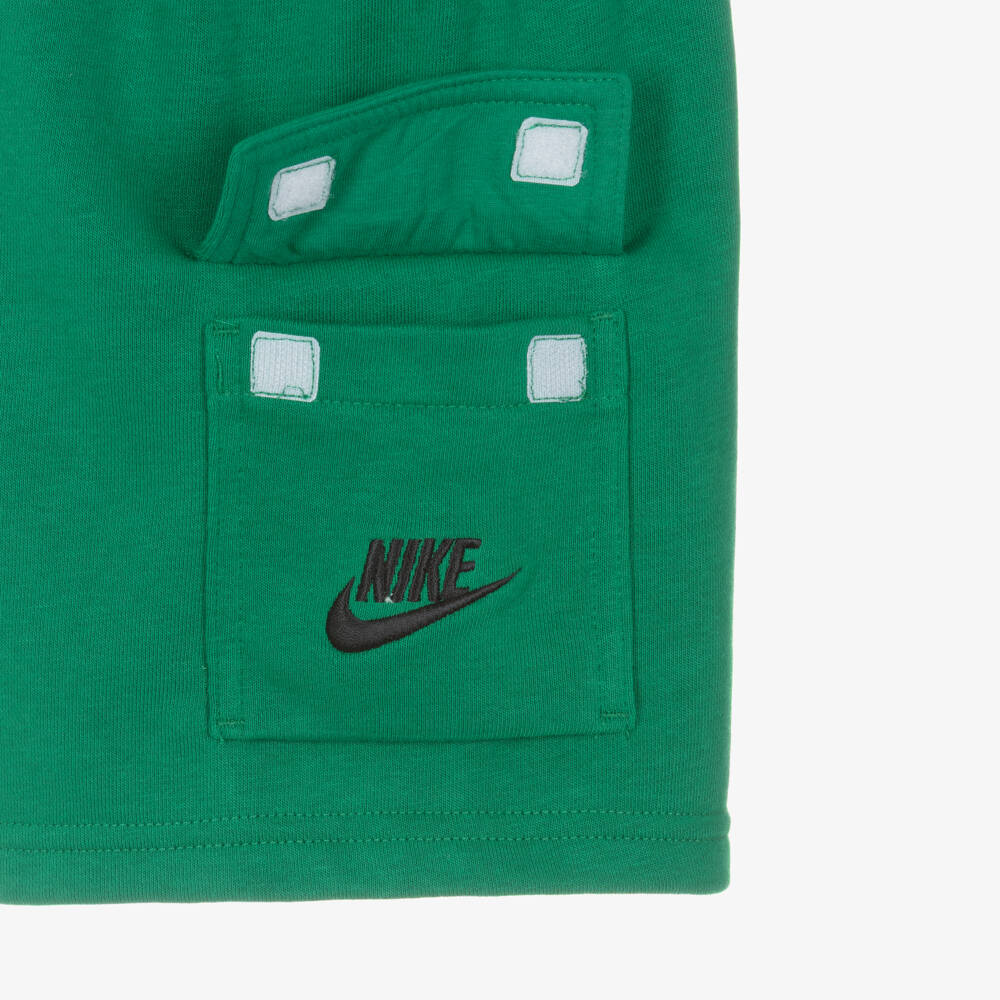 Nike-Boys Green & White Jersey Shorts Set | Childrensalon
