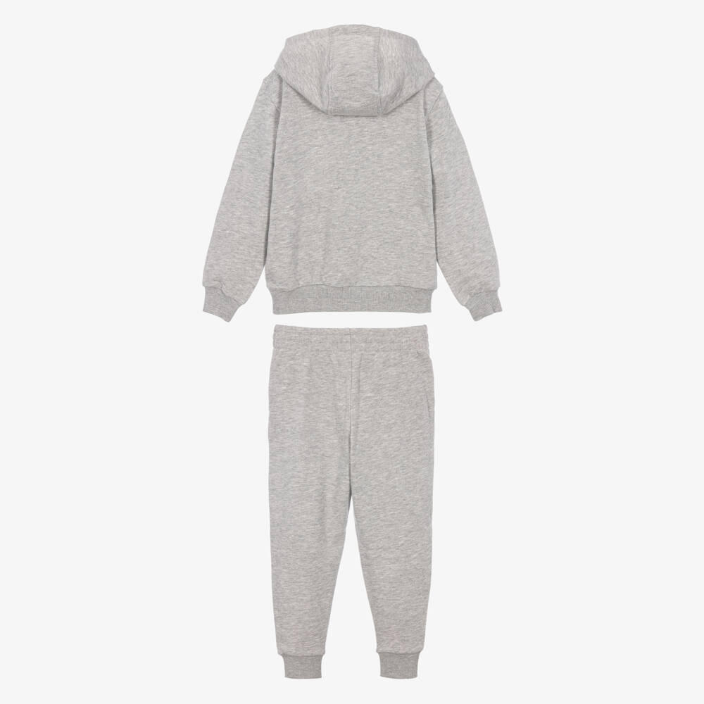 Nike-Boys Grey Hooded Tracksuit with Colourful Logos | Childrensalon
