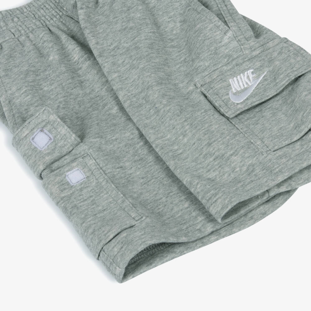 Nike-Boys Grey Marl Cotton Jersey Shorts | Childrensalon