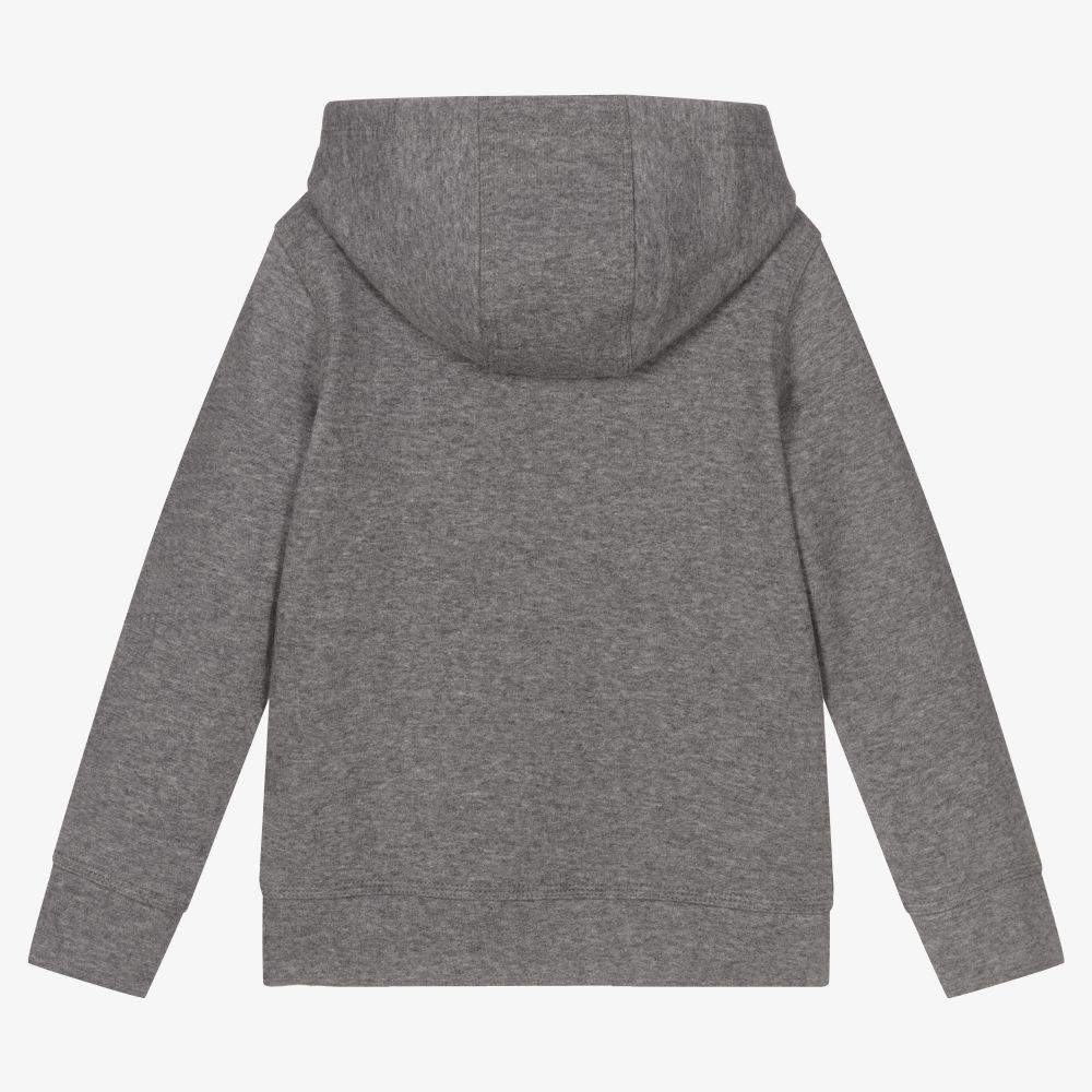 Nike-Boys Grey Zip-Up Hooded Top | Childrensalon