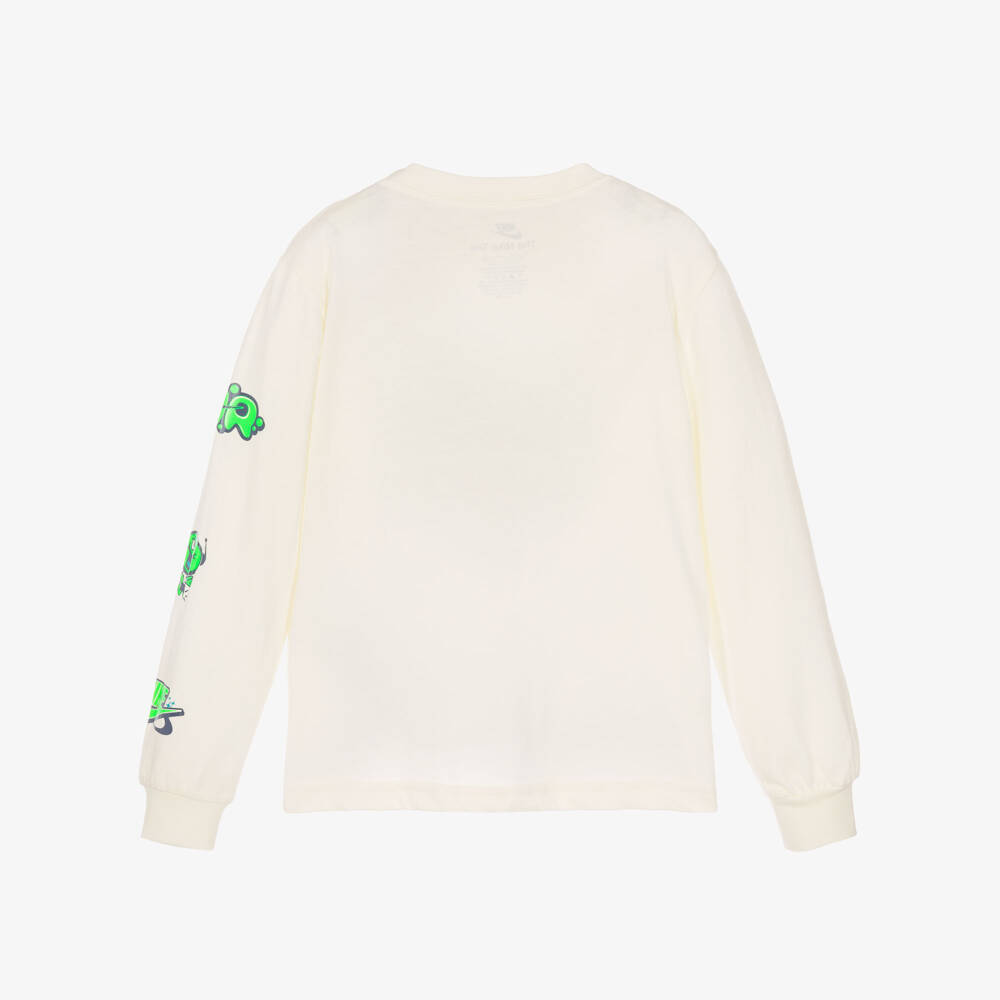 Nike-Boys Ivory Long-Sleeved Graphic Top | Childrensalon