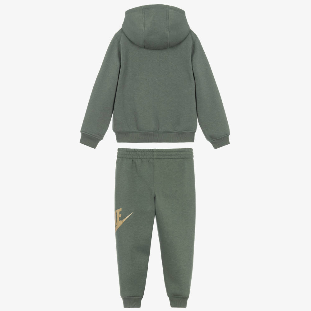 Nike-Boys Moss Green Swoosh Logo Tracksuit | Childrensalon