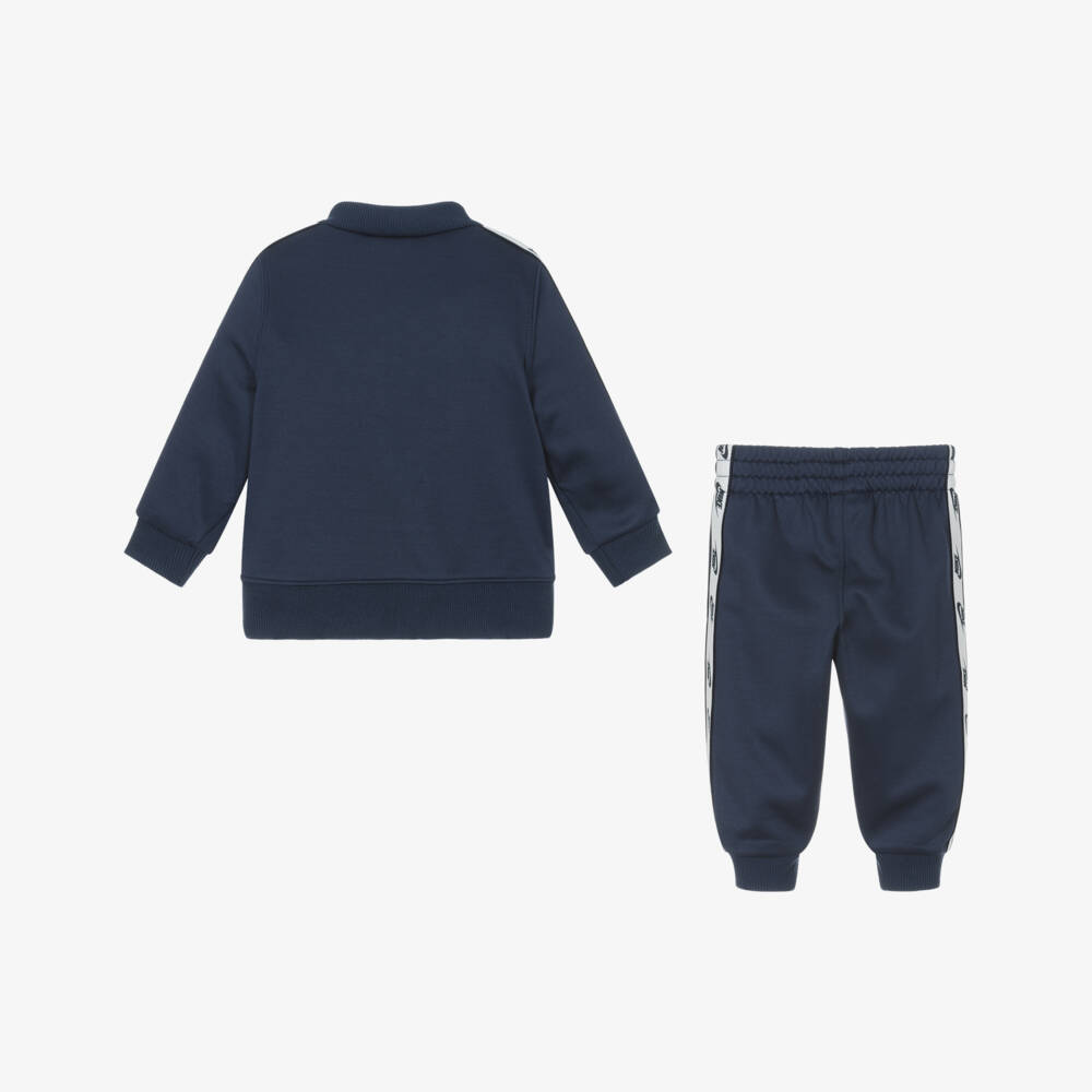 Nike-Boys Navy Blue Logo Tape Tracksuit  | Childrensalon