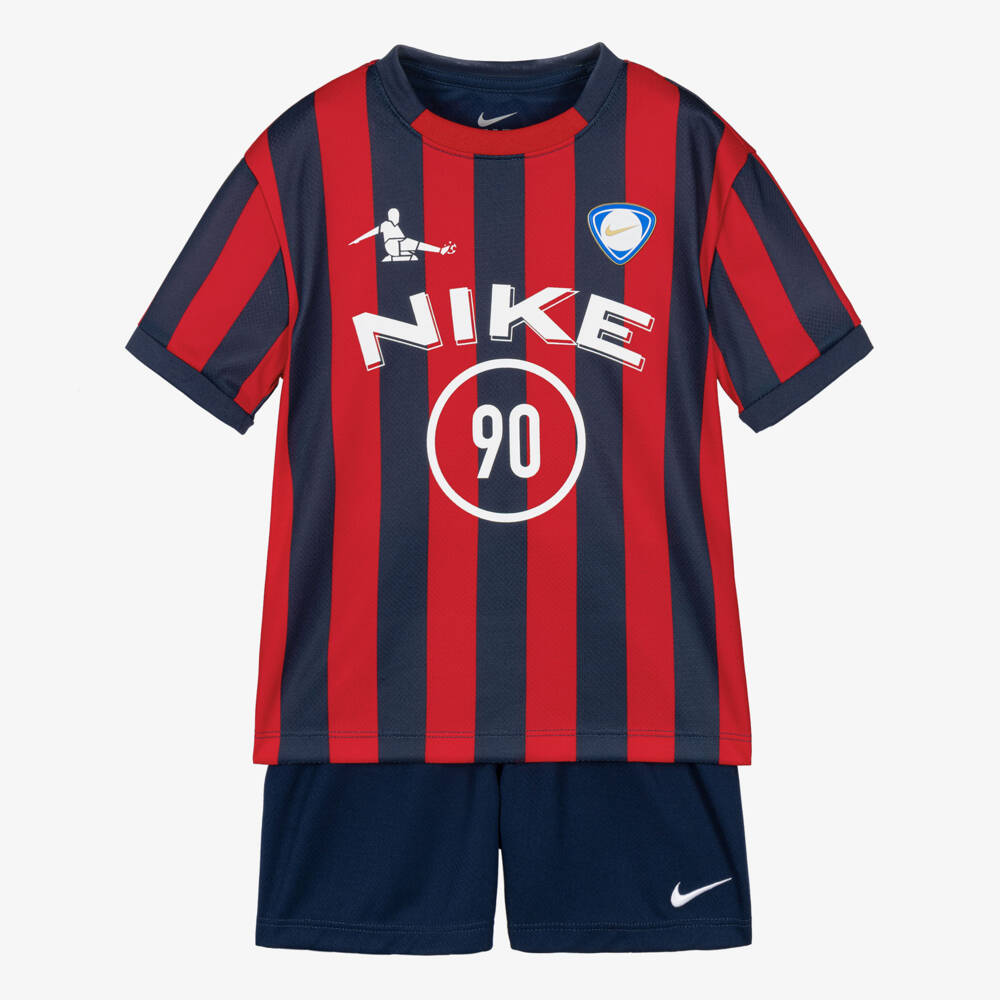 Nike-طقم شورت لون أحمر وكحلي للأولاد | Childrensalon