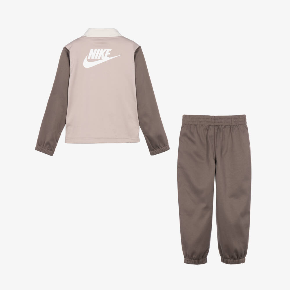 Nike-Boys Taupe & Beige Colourblock Tracksuit | Childrensalon