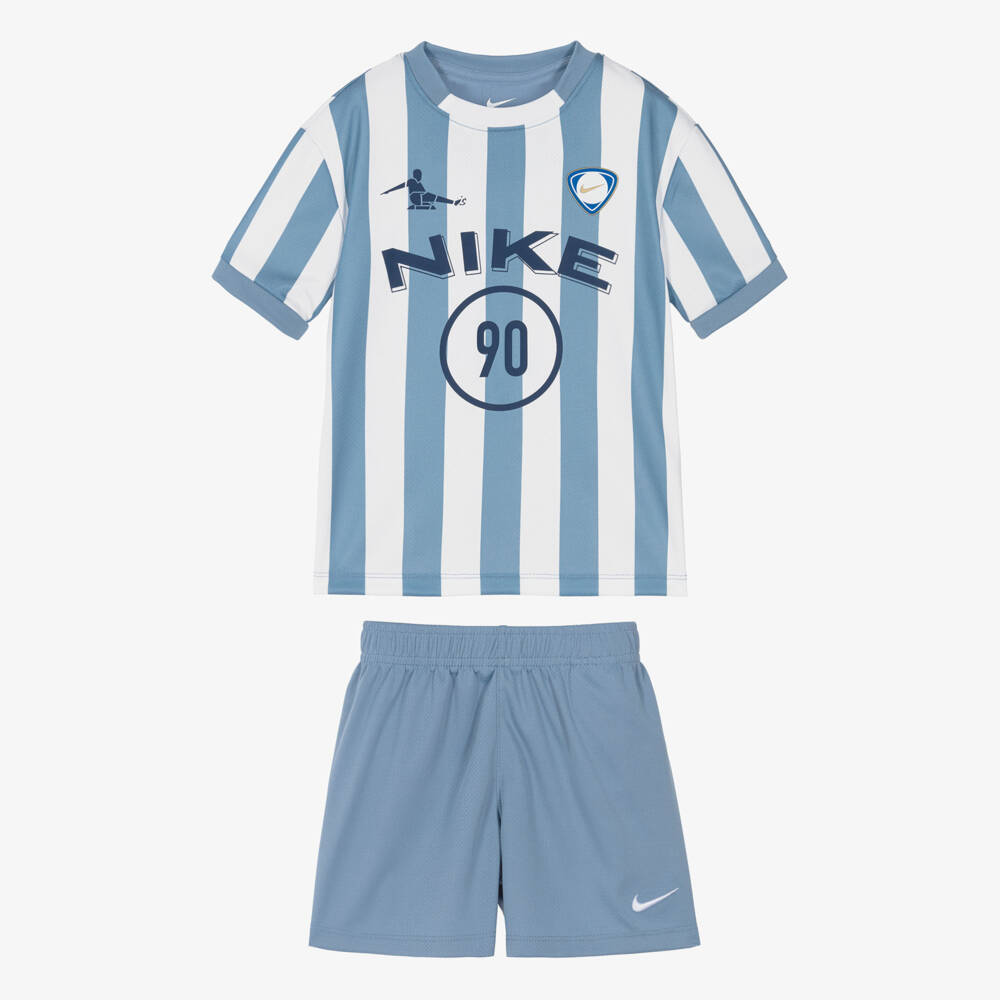 Nike-Boys White & Blue Goal Mode Shorts Set | Childrensalon
