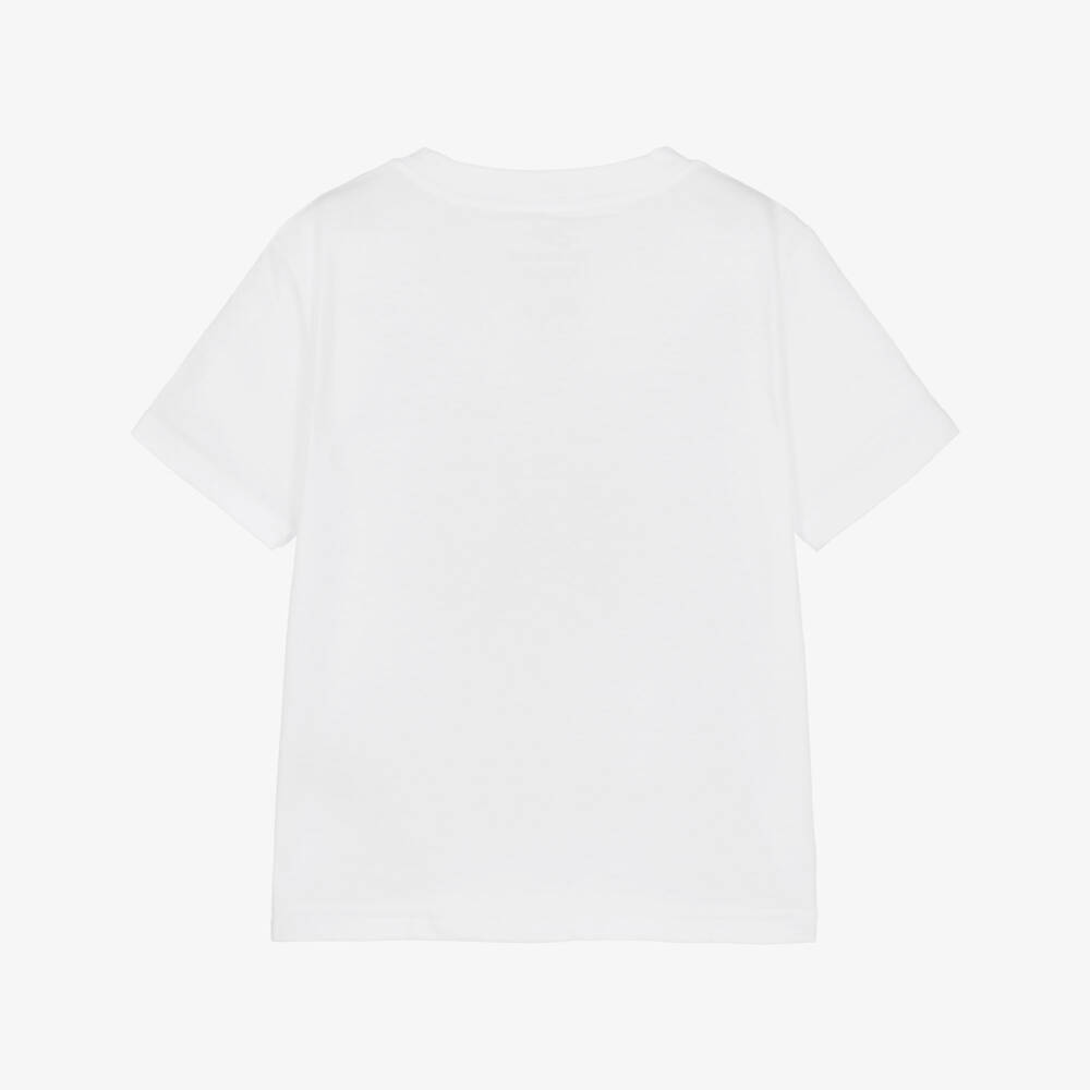 Nike-Boys White Footballer Print T-Shirt | Childrensalon