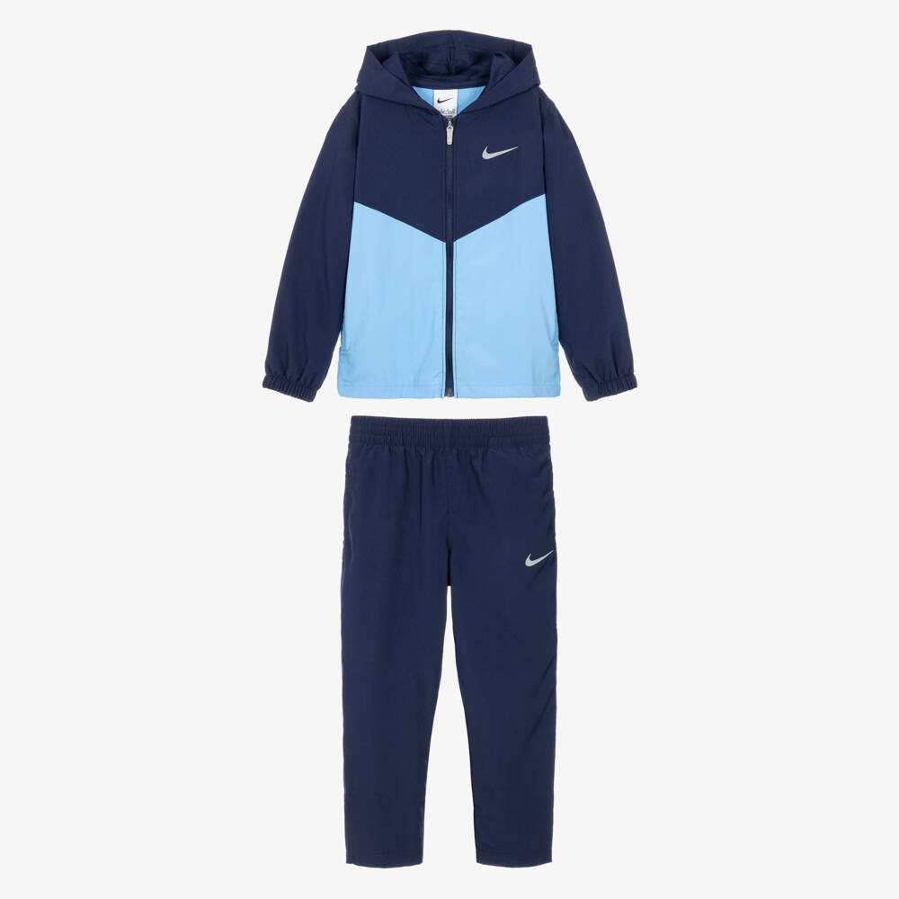 Nike-Colourblock Blue Tracksuit with Dri-FIT Technology | Childrensalon