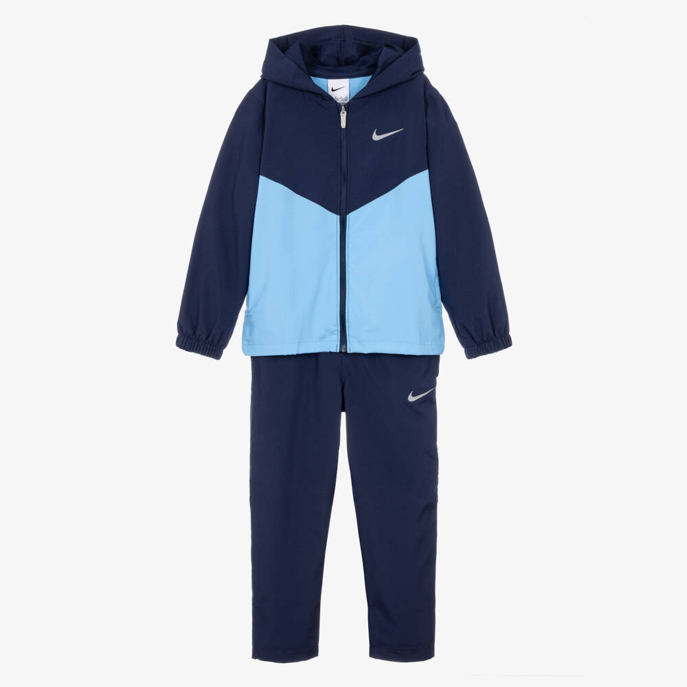 Nike-Colourblock Blue Tracksuit with Dri-FIT Technology | Childrensalon