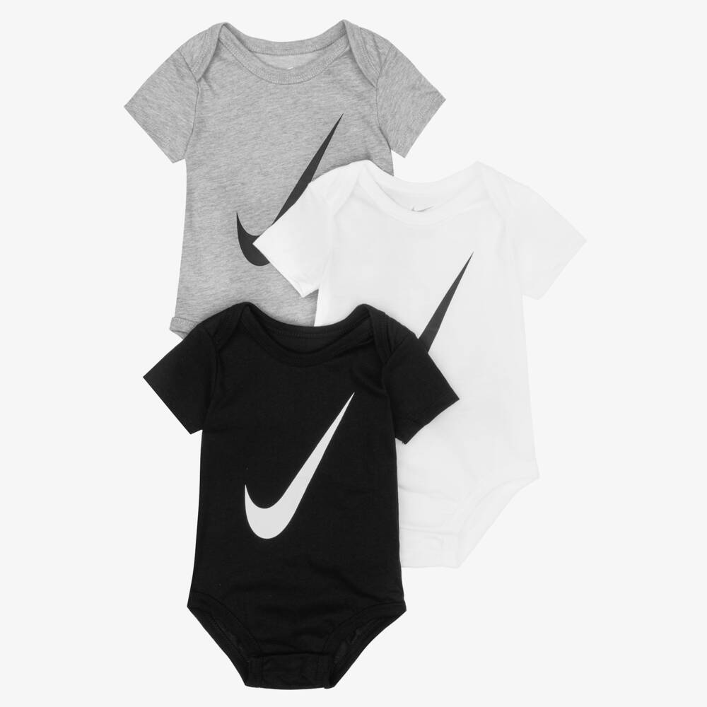Nike-Cotton Logo Bodyvests (3 Pack) | Childrensalon