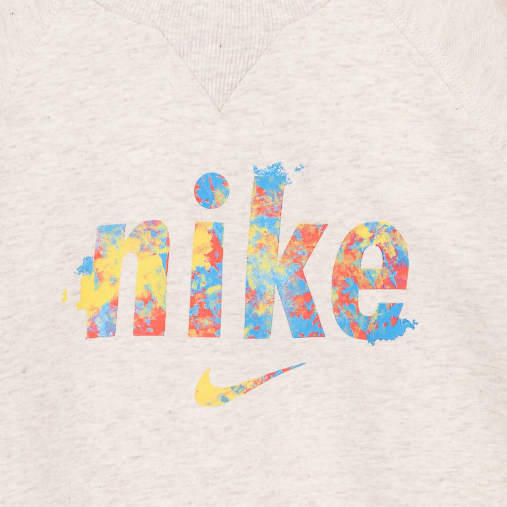 Nike-بدلة رياضية قطن لون بيج للبنات | Childrensalon