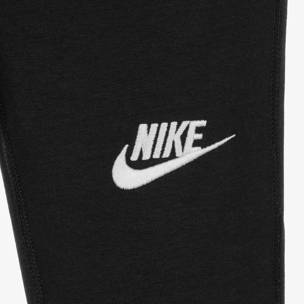 Nike-Girls Black Flared Jersey Leggings | Childrensalon