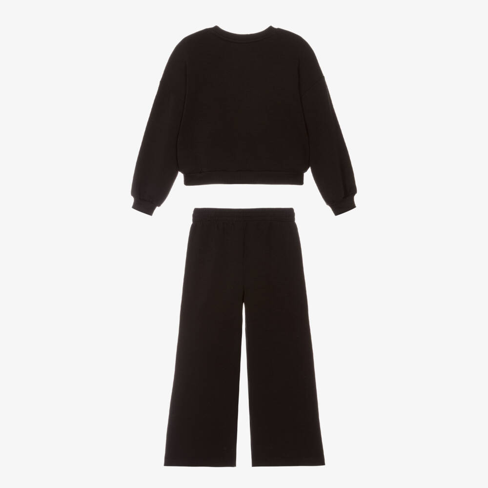 Nike-بدلة رياضية بشعار سووش جيرسي لون أسود للبنات  | Childrensalon