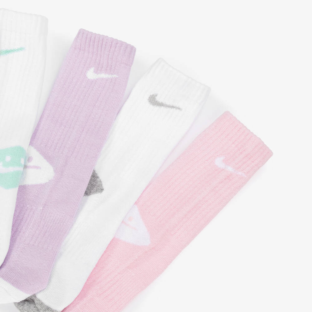 Nike-Girls Cotton Swoosh Logo Socks (6 Pack) | Childrensalon
