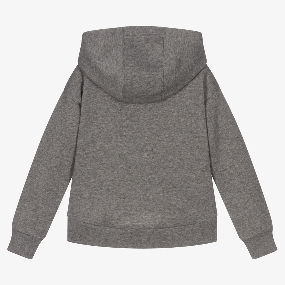 Nike-Girls Grey Zip-Up Hooded Top | Childrensalon