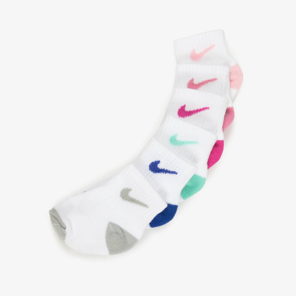 Nike-Girls Ivory Ankle Socks (6 Pack) | Childrensalon