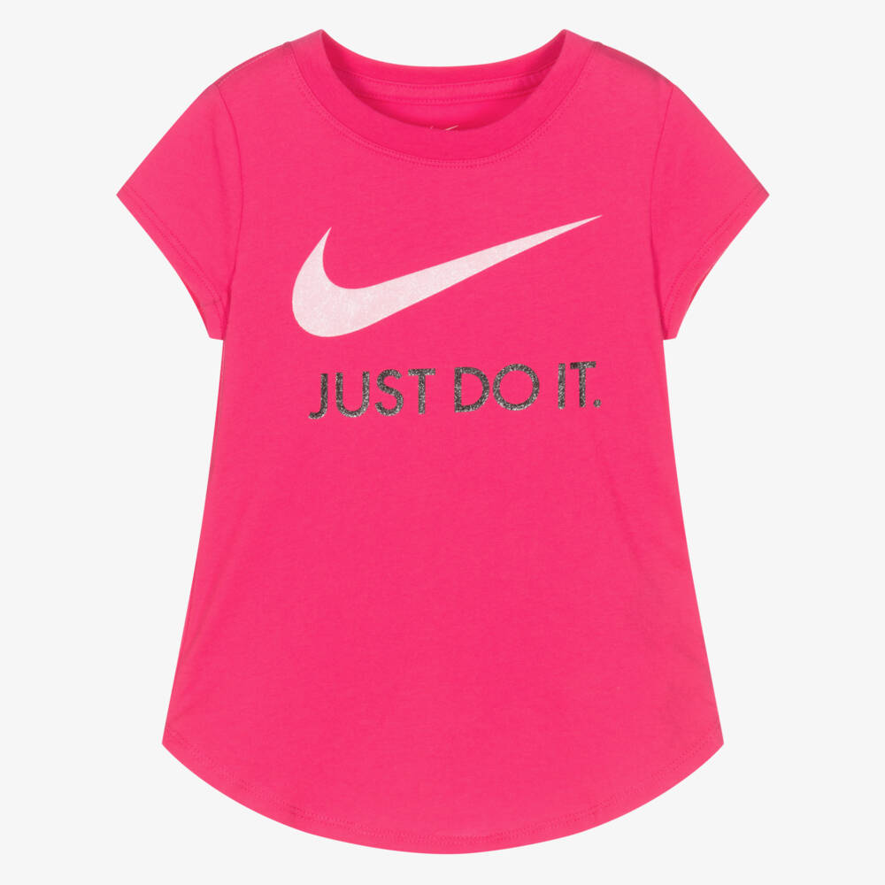 Nike-Розовая хлопковая футболка для девочек | Childrensalon