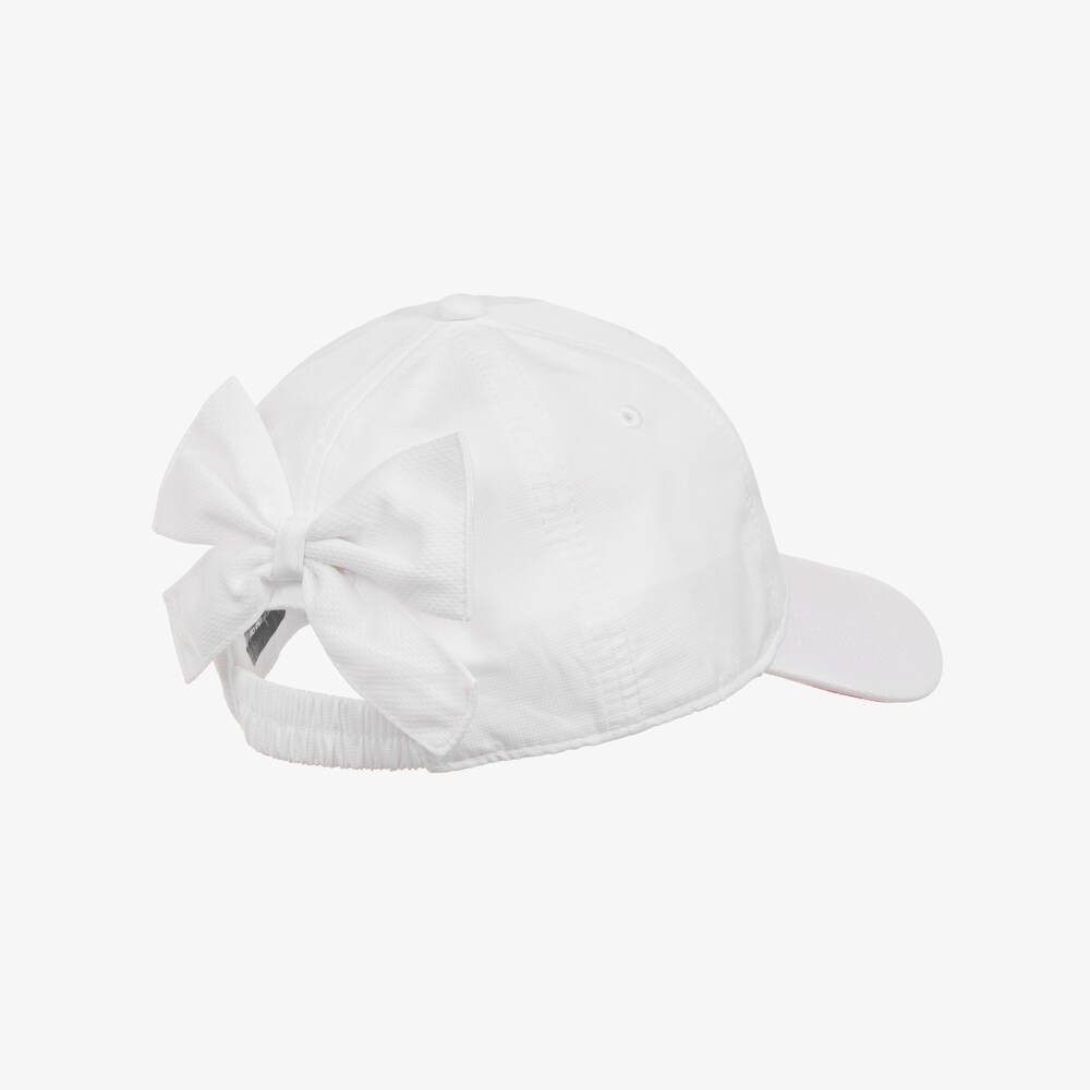 Nike-Girls White Dri-FIT Cap with Bow | Childrensalon