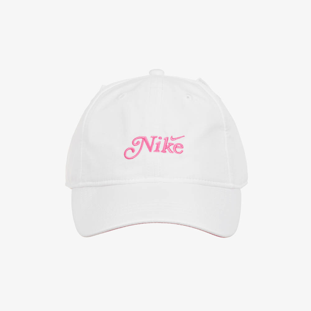 Nike-Girls White Dri-FIT Cap with Bow | Childrensalon