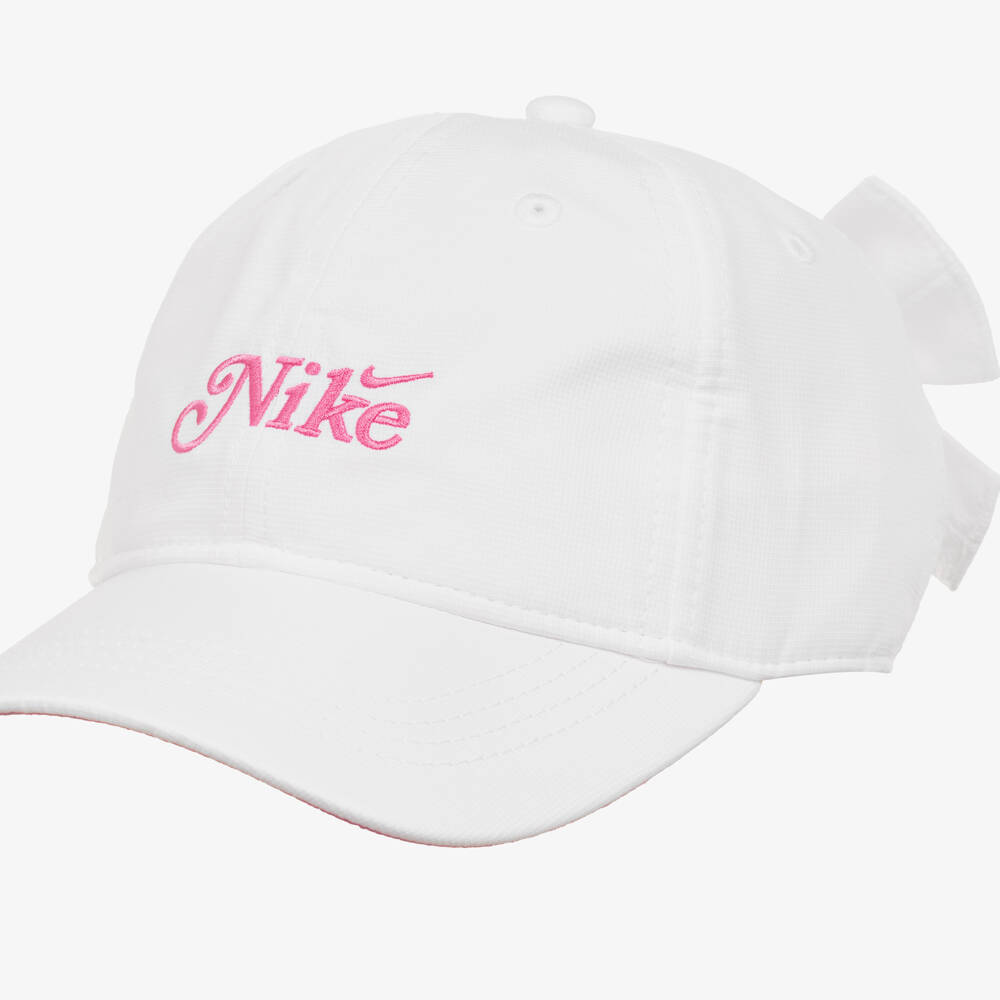 Nike-Girls White Dri-FIT Cap with Bow | Childrensalon