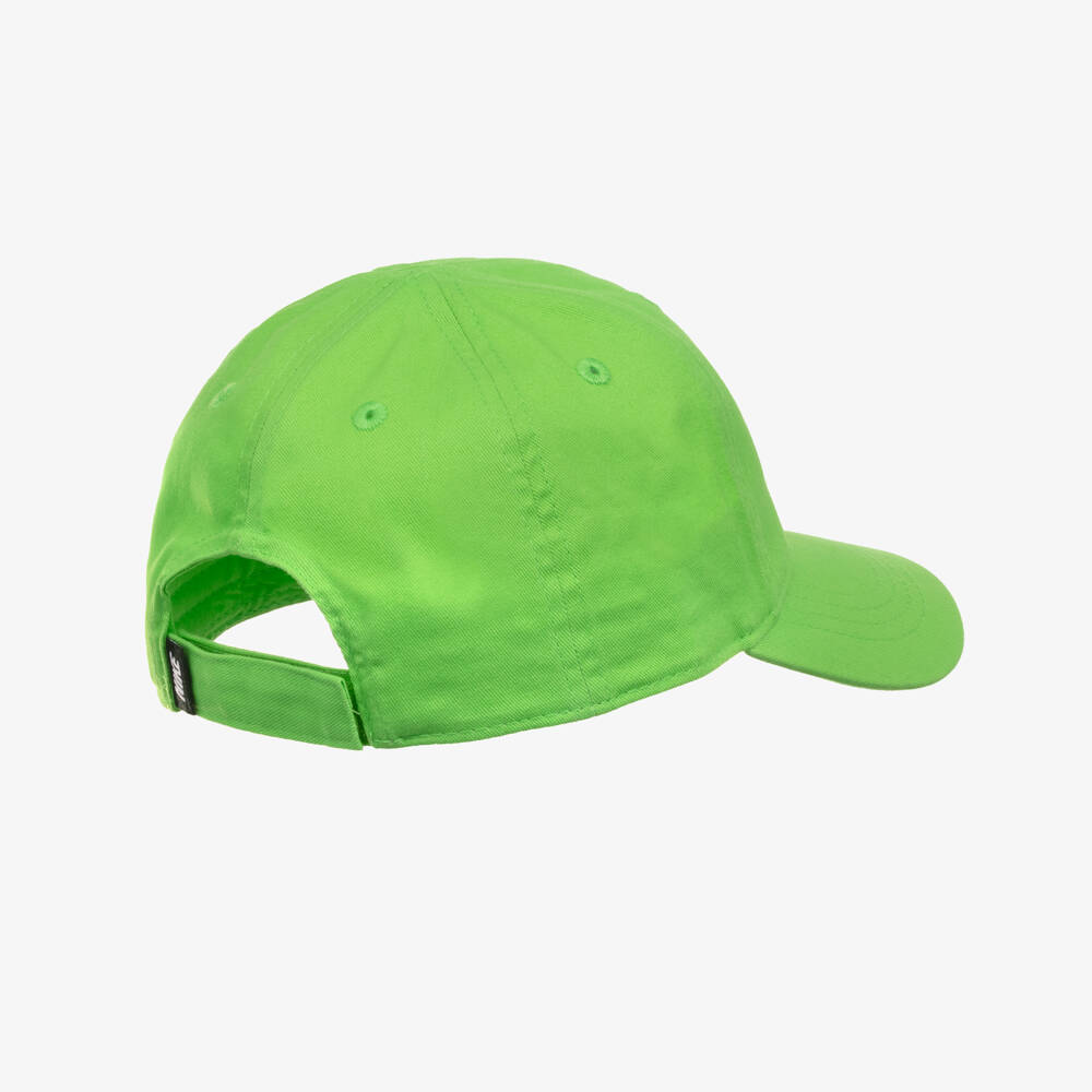Nike-Green Cotton Swoosh Logo Cap | Childrensalon