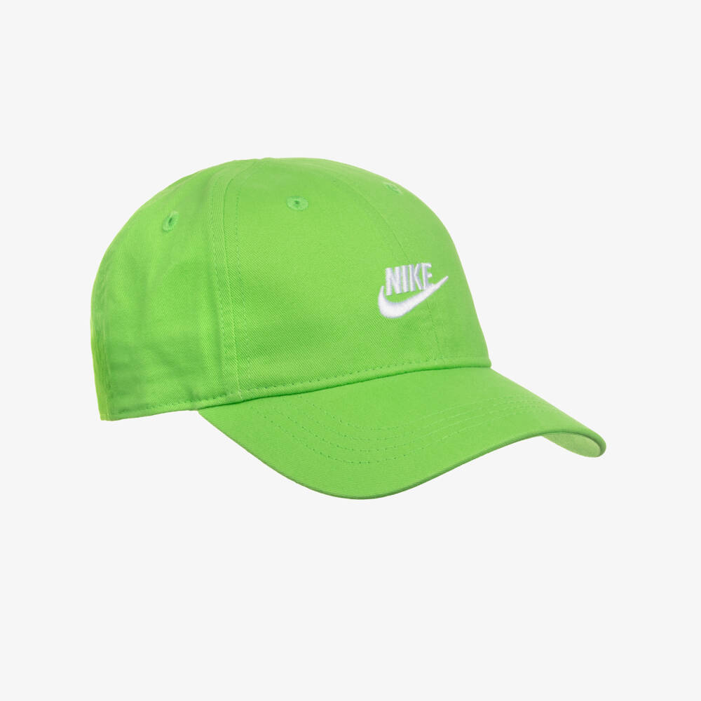 Nike-Green Cotton Swoosh Logo Cap | Childrensalon
