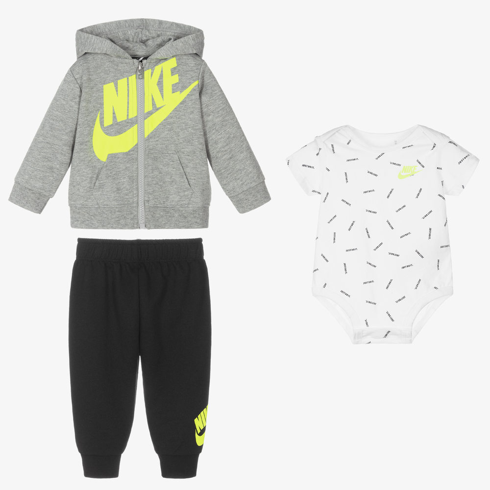 Nike-Grey & Black Tracksuit Set | Childrensalon