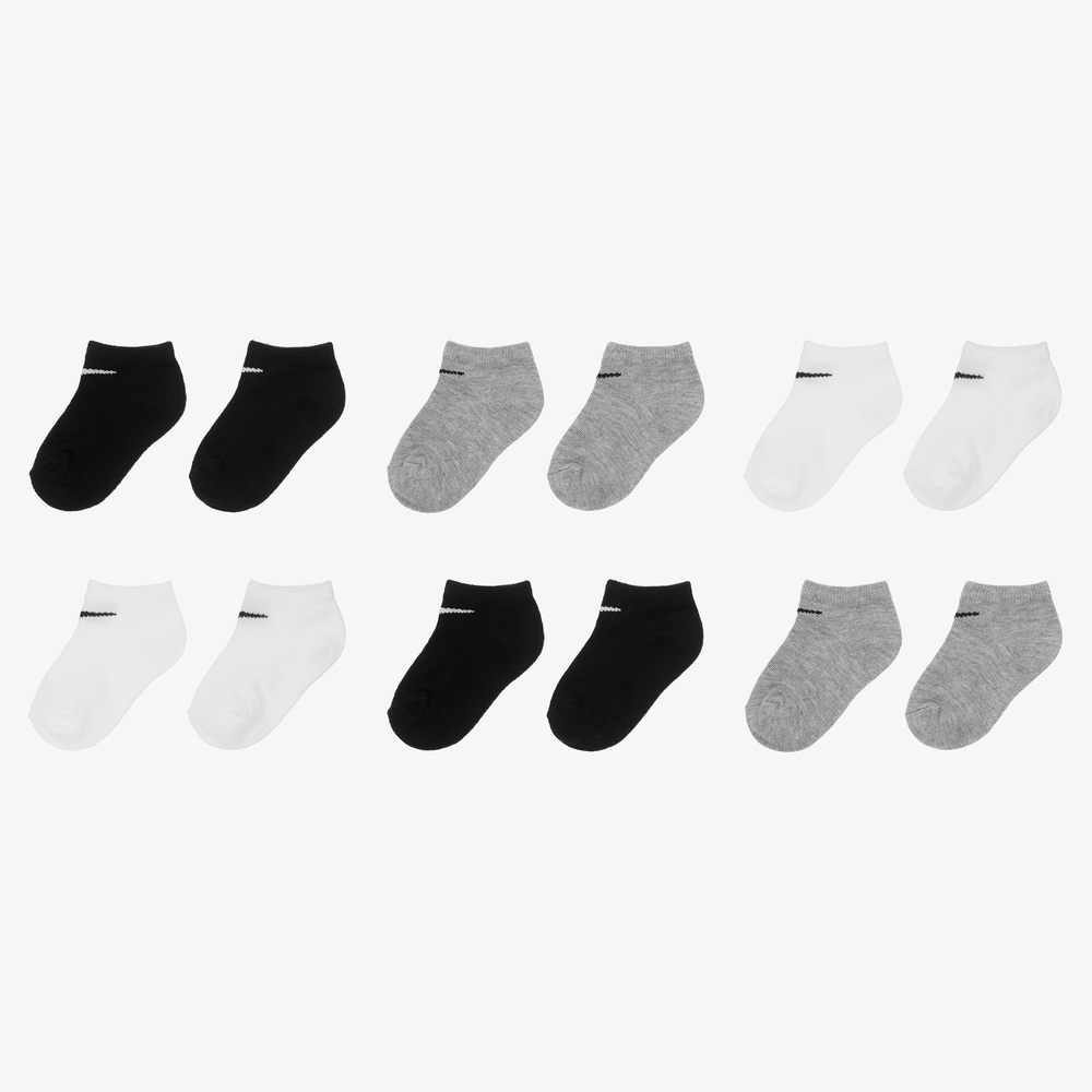 Nike-Grey Trainer Socks (6 Pack) | Childrensalon