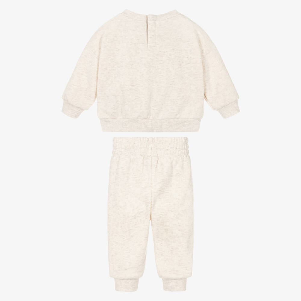 Nike-Ivory Cotton Baby Tracksuit with Embroidered Swoosh Logo | Childrensalon