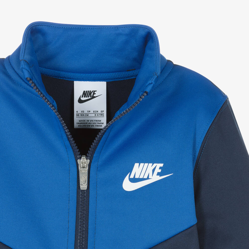 Nike-Navy Blue Jersey Swoosh Logo Tracksuit | Childrensalon
