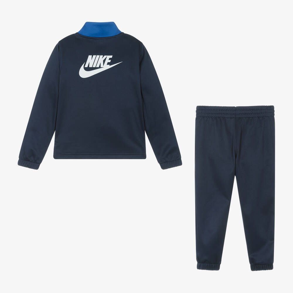 Nike-Navy Blue Jersey Swoosh Logo Tracksuit | Childrensalon