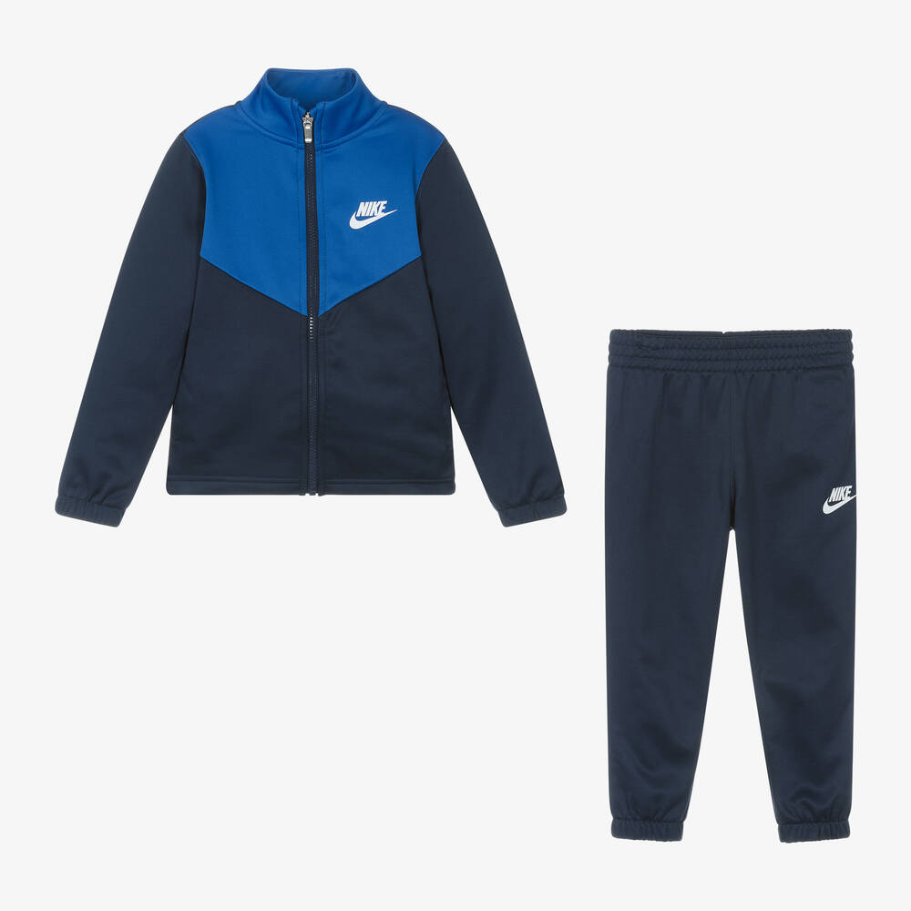 Nike-Navy Blue Jersey Swoosh Logo Tracksuit | Childrensalon