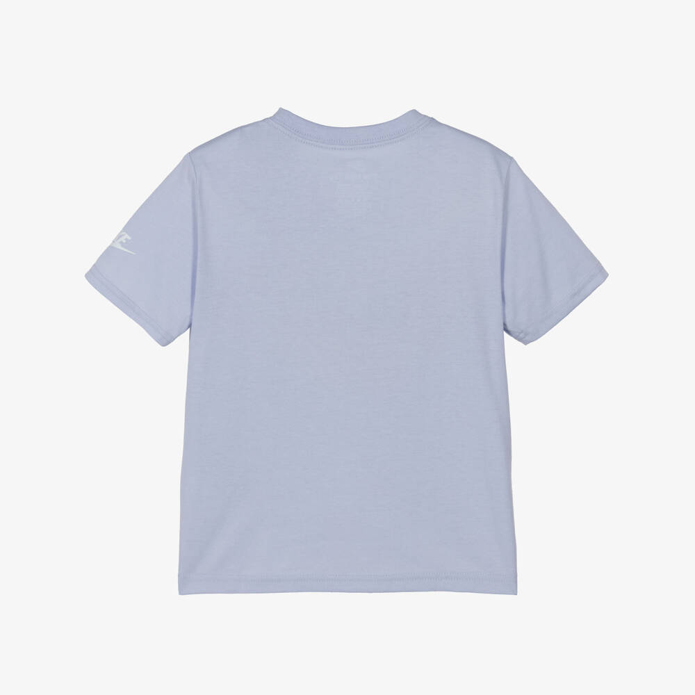 Nike-Pale Blue Swoosh Logo Jersey T-Shirt | Childrensalon