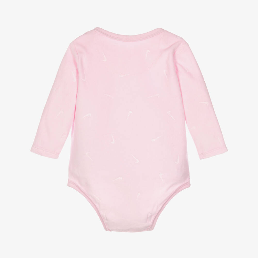 Nike-Pink Velour Babysuit Set with Swoosh Logo | Childrensalon