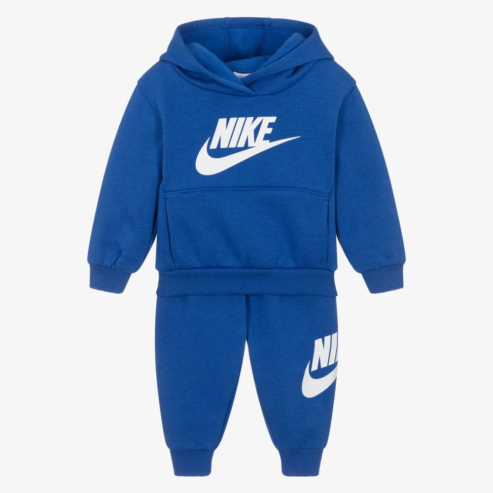 Nike-Royal Blue Cotton Tracksuit with Swoosh Logo | Childrensalon