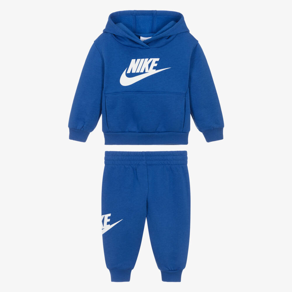 Nike-Royal Blue Cotton Tracksuit with Swoosh Logo | Childrensalon