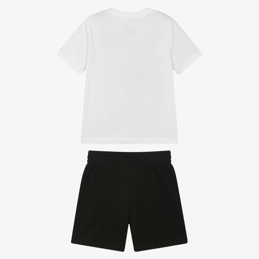 Nike-White & Black Swoosh Logo Shorts Set | Childrensalon