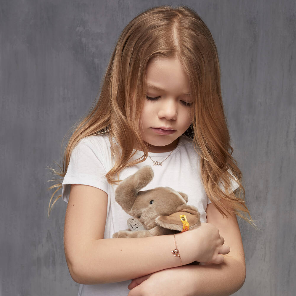 NOA Mini-18kt Rose Gold Diamond Elephant Bracelet | Childrensalon