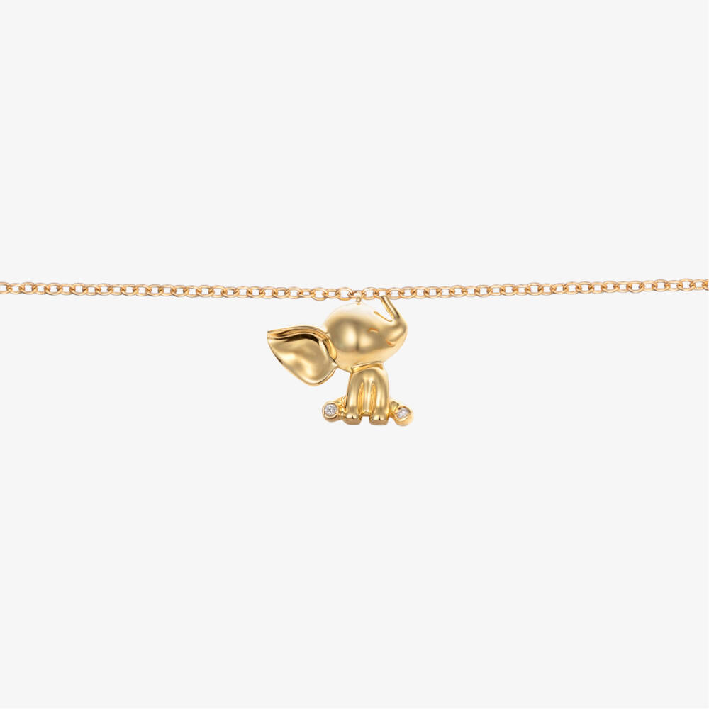 NOA Mini-18kt Yellow Gold Diamond Elephant Bracelet | Childrensalon