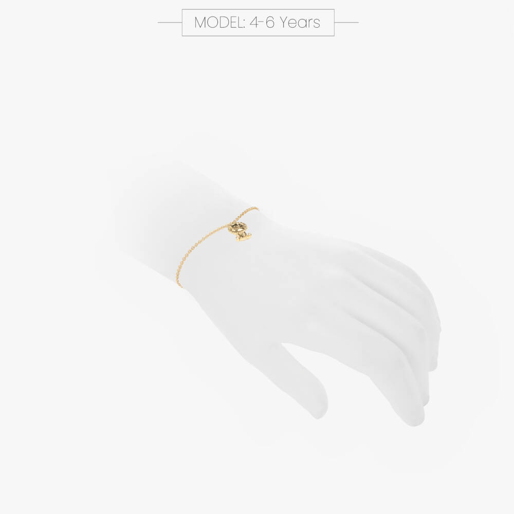 NOA Mini-18kt Yellow Gold & Diamond Lion Bracelet | Childrensalon