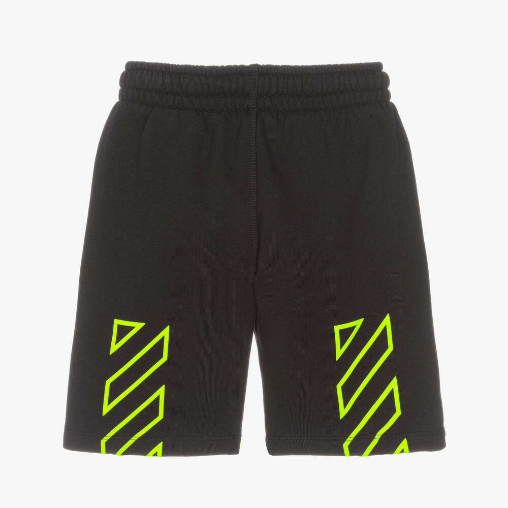 Off-White-Boys Black Cotton Diagonal Logo T-Shirt | Childrensalon