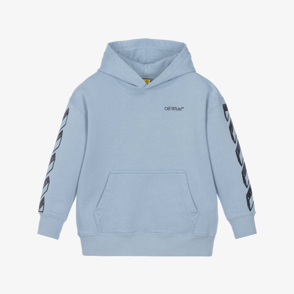 Off-White-توب بشعار مائل قطن لون أزرق للأولاد | Childrensalon
