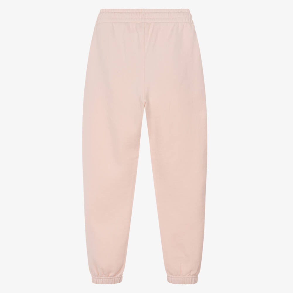 Off-White-Girls Pink Cotton Bookish Logo Joggers | Childrensalon